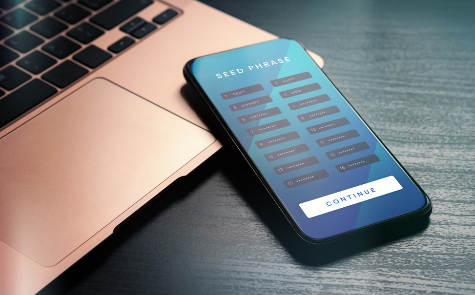 Secret Recovery Mnemonic Seed Phrase for restore and backup crypto wallet